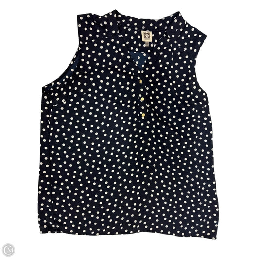 Top Sleeveless By Anne Klein In Polkadot Pattern, Size: L