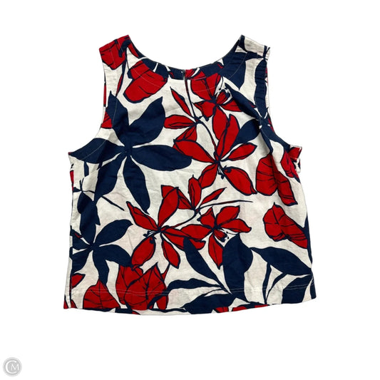 Top Sleeveless By Liz Claiborne In Blue Red & White, Size: Xl