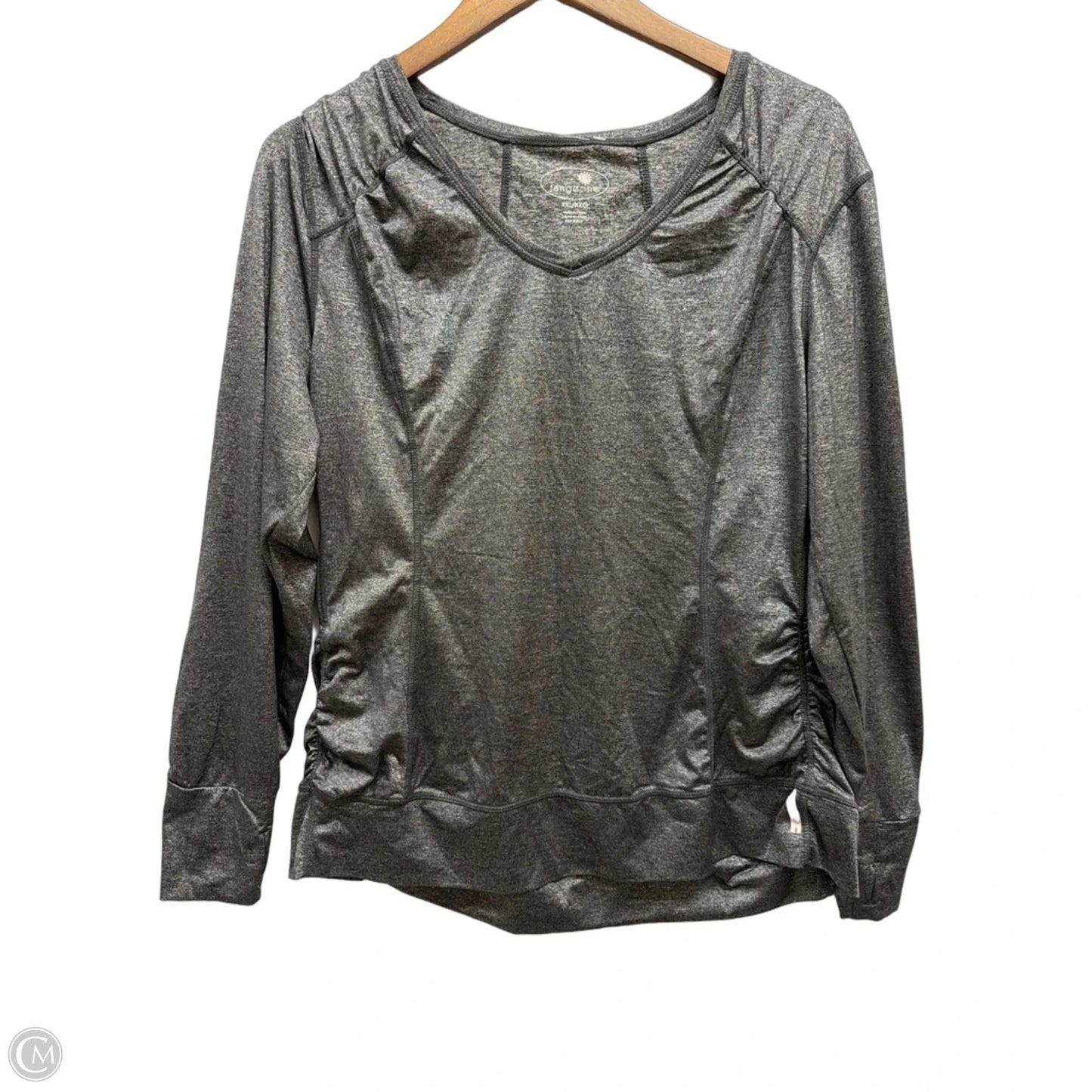 Athletic Top Long Sleeve Crewneck By Tangerine In Grey, Size: 1x