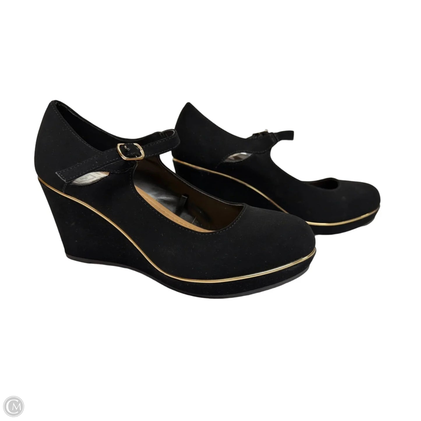 Shoes Heels Wedge By Clothes Mentor In Black, Size: 8
