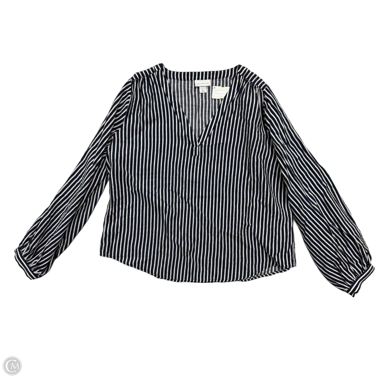 Top Long Sleeve By Liz Claiborne In Striped Pattern, Size: L