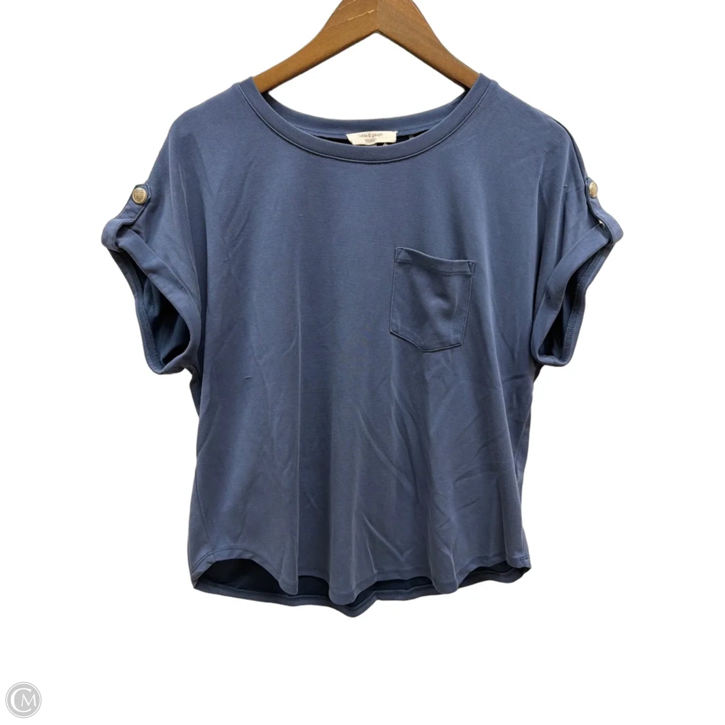 Top Short Sleeve By Cable And Gauge In Blue, Size: L