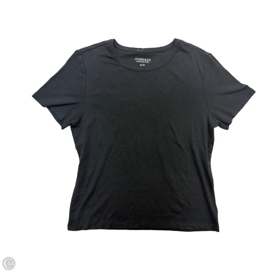 Top Short Sleeve Basic By Jones And Co In Black, Size: Xl