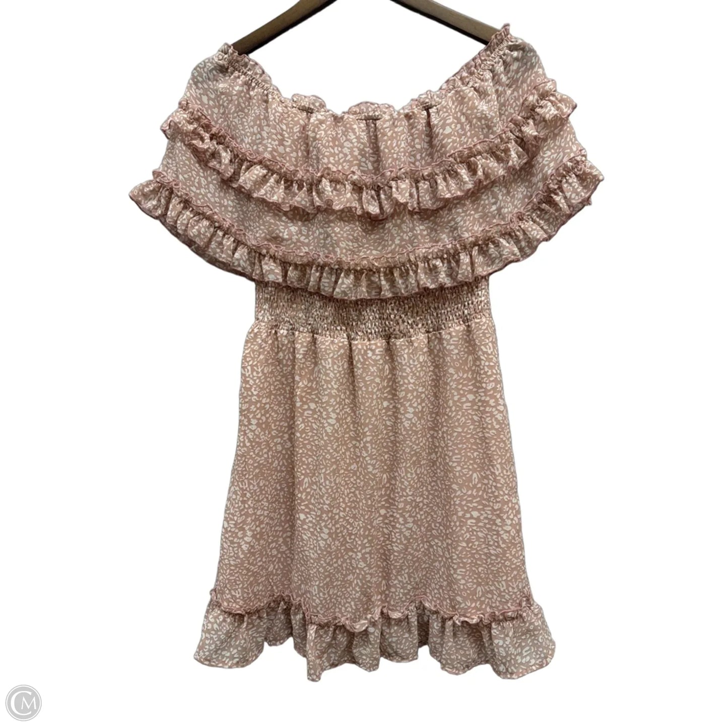 Dress Casual Short By Clothes Mentor In Pink & White, Size: S