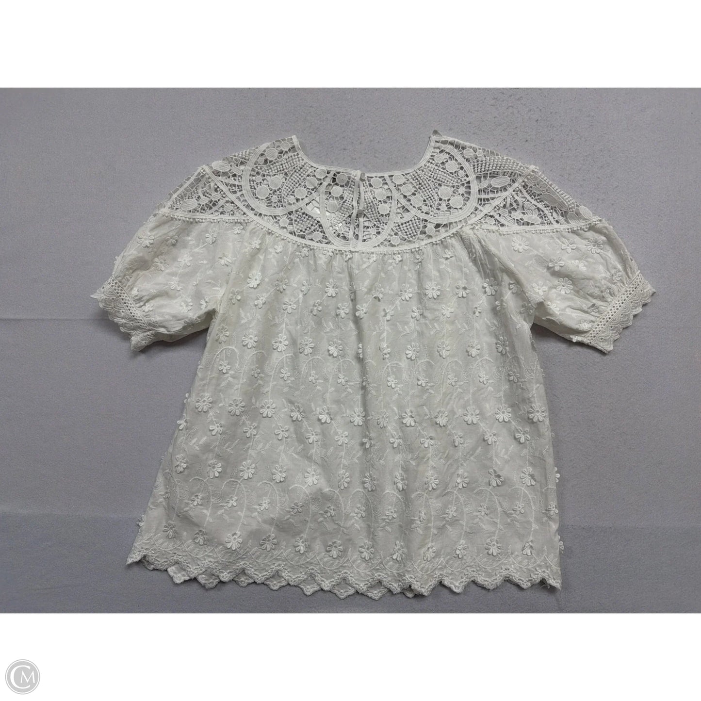 Top Short Sleeve By Cato In White, Size: Xl
