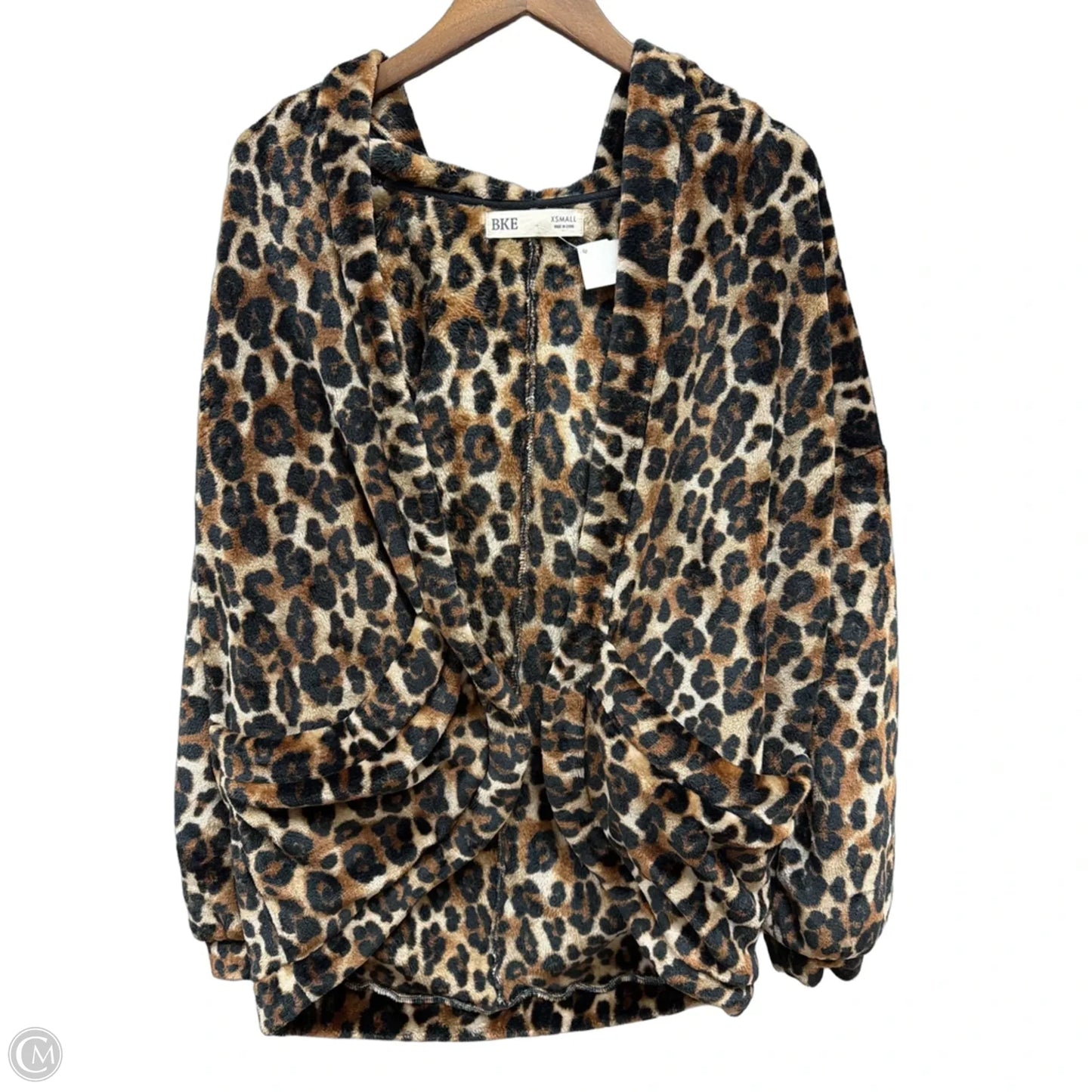 Sweater Cardigan By Bke In Animal Print, Size: Xs