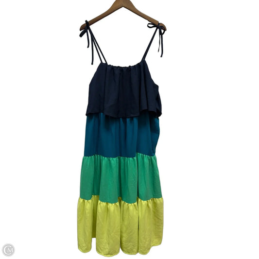 Dress Casual Midi By Time And Tru In Multi-colored, Size: Xl