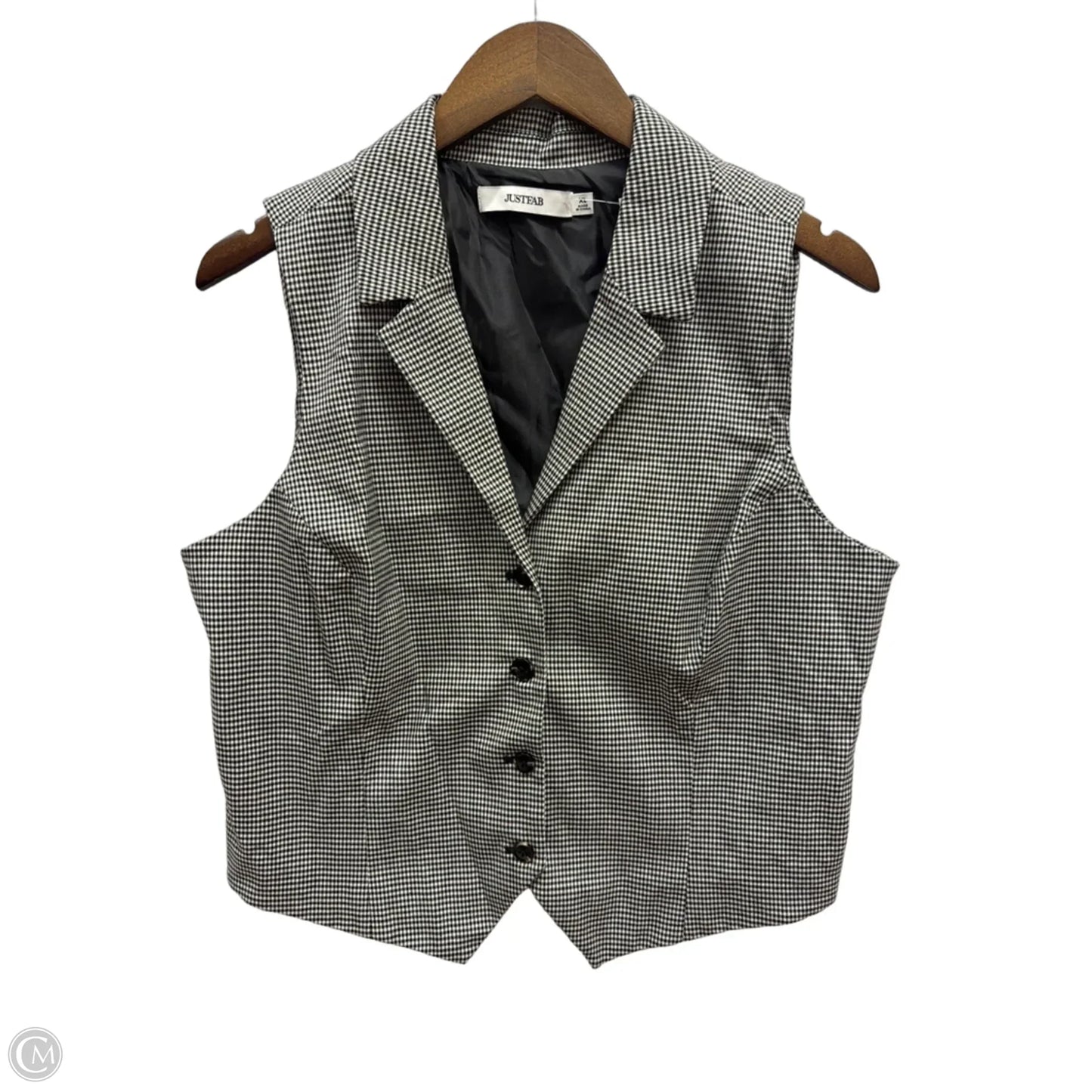 Vest Other By Just Fab In Black & White, Size: Xl