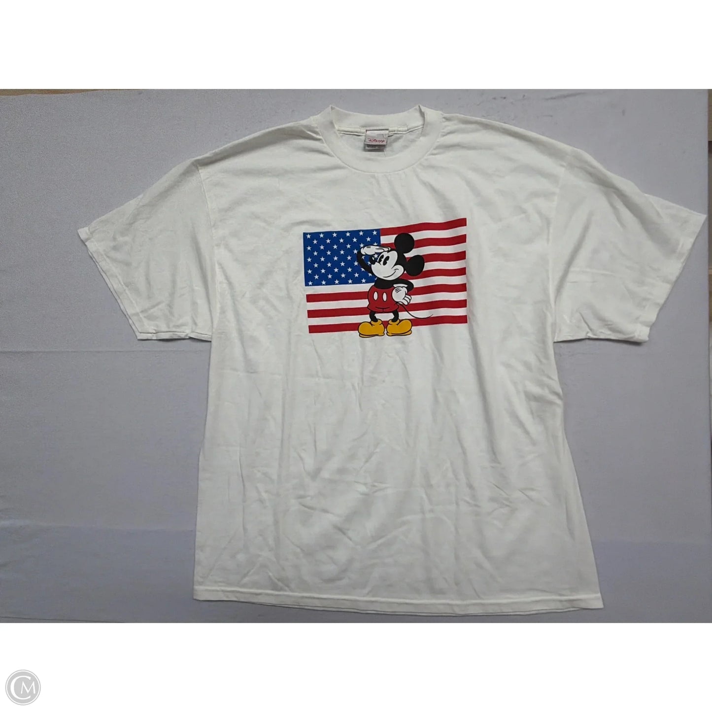 Top Short Sleeve By Disney In White, Size: 1x