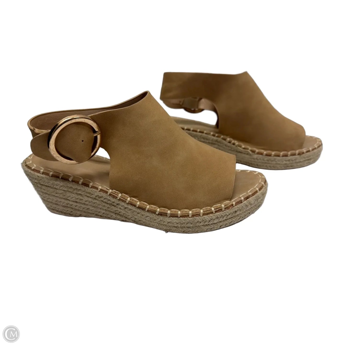 Sandals Heels Wedge By Catherine Malandrino In Tan, Size: 8.5