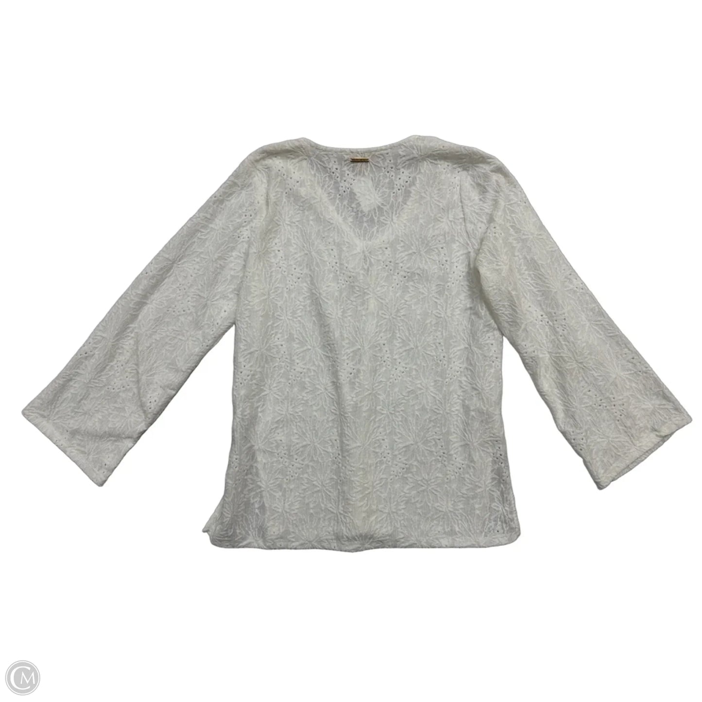 Top Long Sleeve By Michael By Michael Kors In White, Size: L
