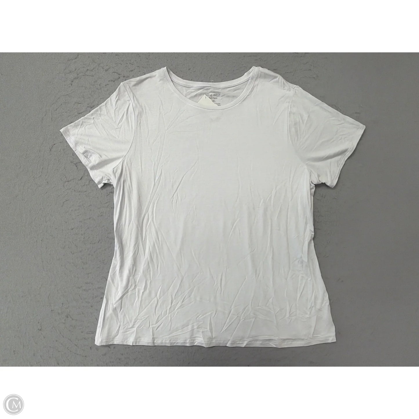 Top Short Sleeve Basic By Nine West Apparel In White, Size: 1x