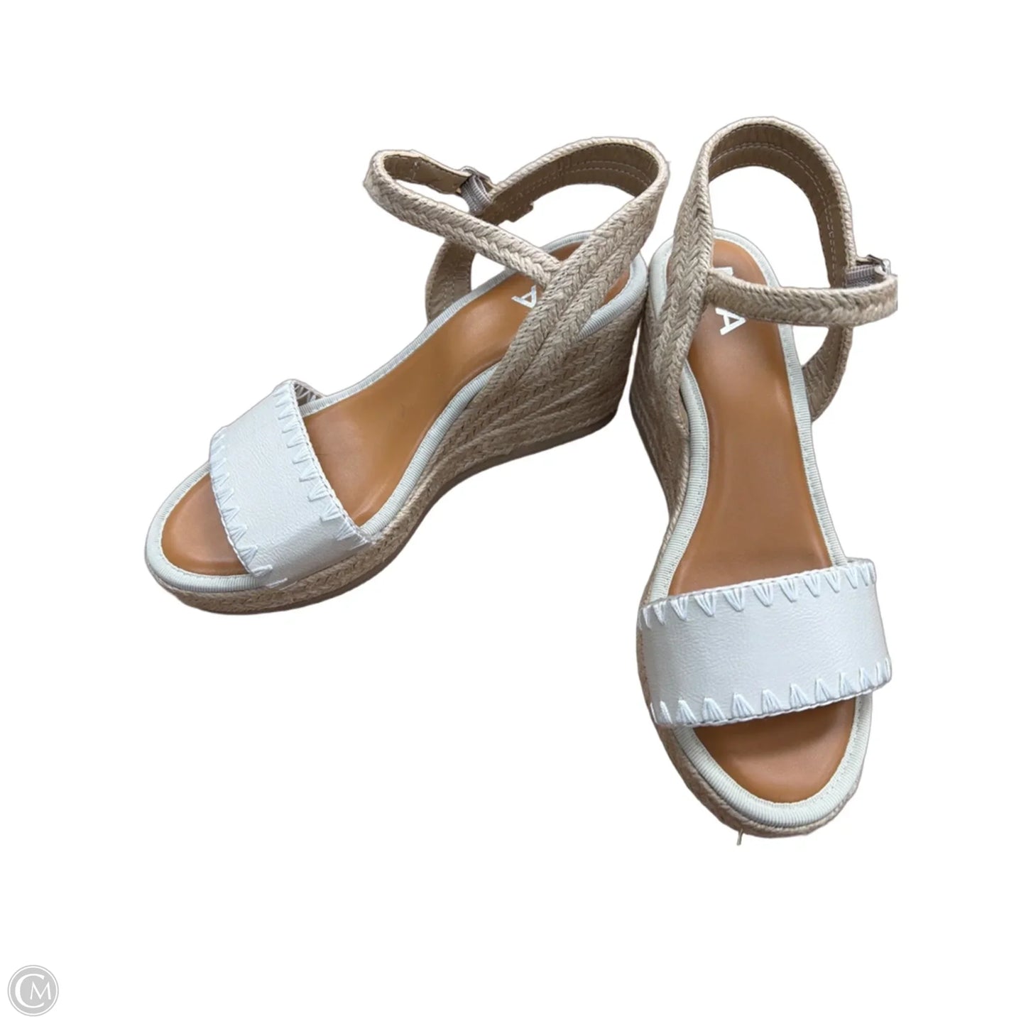 Sandals Heels Wedge By Mia In Beige, Size: 8