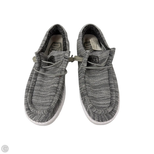 Shoes Flats By Hey Dude In Grey, Size: 10
