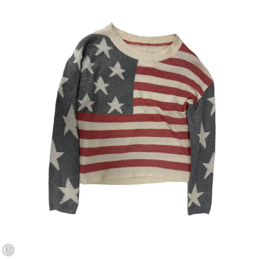 Sweater By Clothes Mentor In Blue Red & White, Size: S
