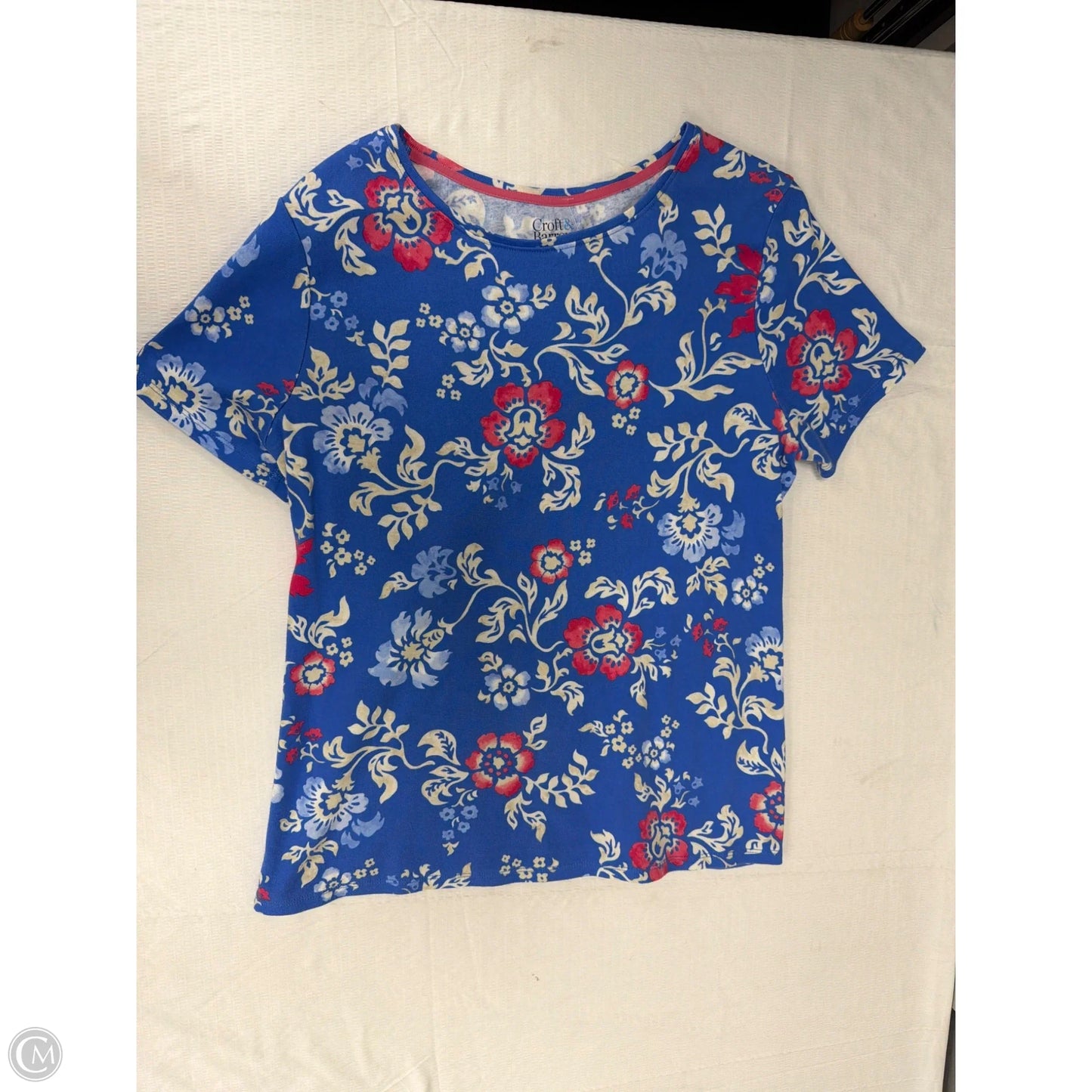 Top Short Sleeve By Croft And Barrow In Floral Print, Size: Mp