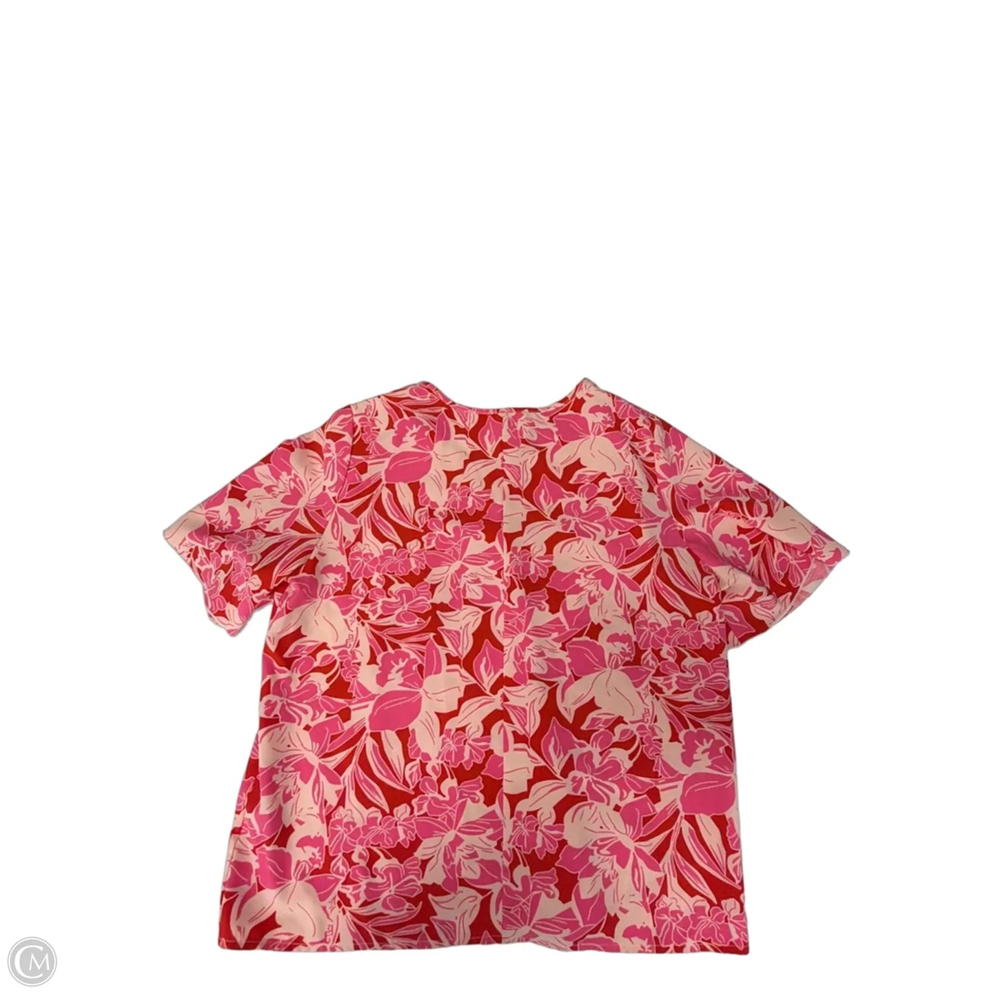 Top Short Sleeve By Shein In Pink & Red, Size: Xl