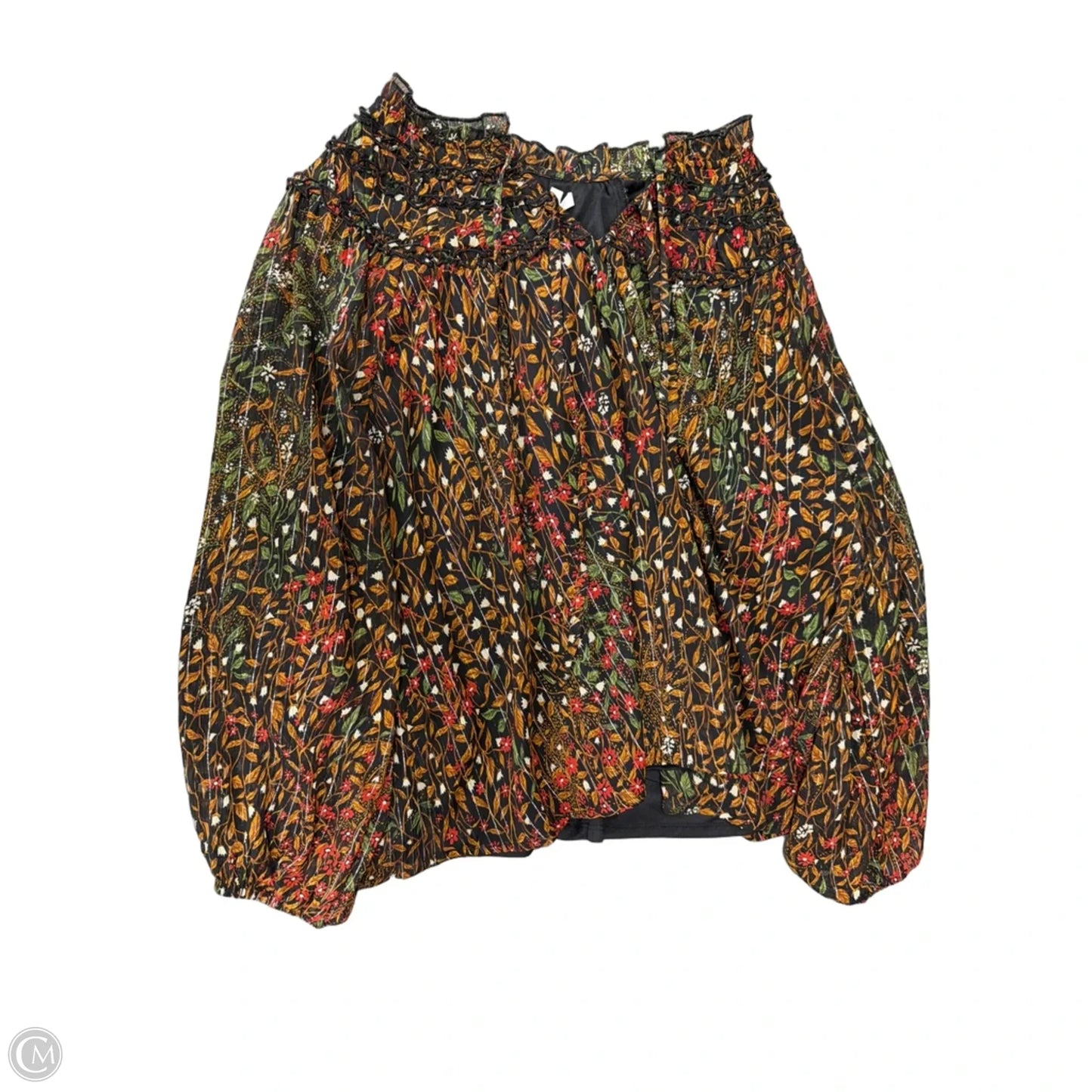Top Long Sleeve By Maurices In Floral Print, Size: 1x