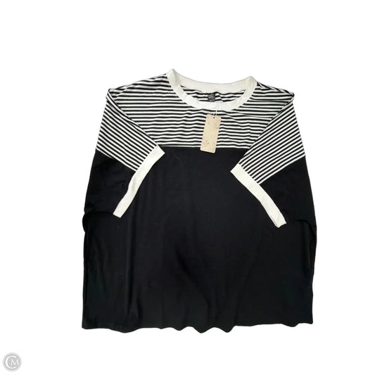 Top Short Sleeve By Emery Rose In Black & White, Size: 5