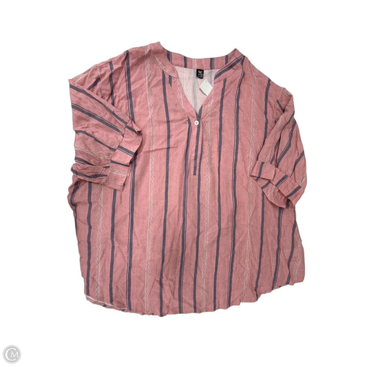 Top Short Sleeve By Shein In Striped Pattern, Size: 6