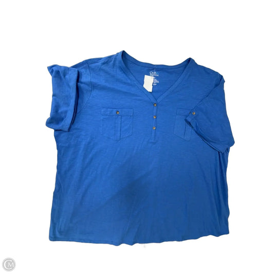 Top Short Sleeve By Croft And Barrow In Blue, Size: 4x