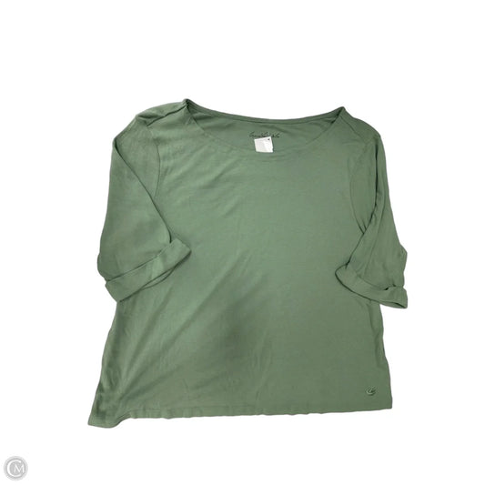Top 3/4 Sleeve By Gloria Vanderbilt In Green, Size: 3x