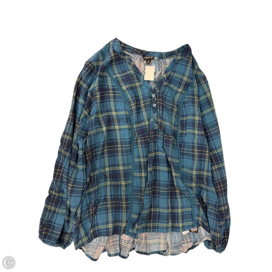 Top Long Sleeve By Torrid In Plaid Pattern, Size: 3x