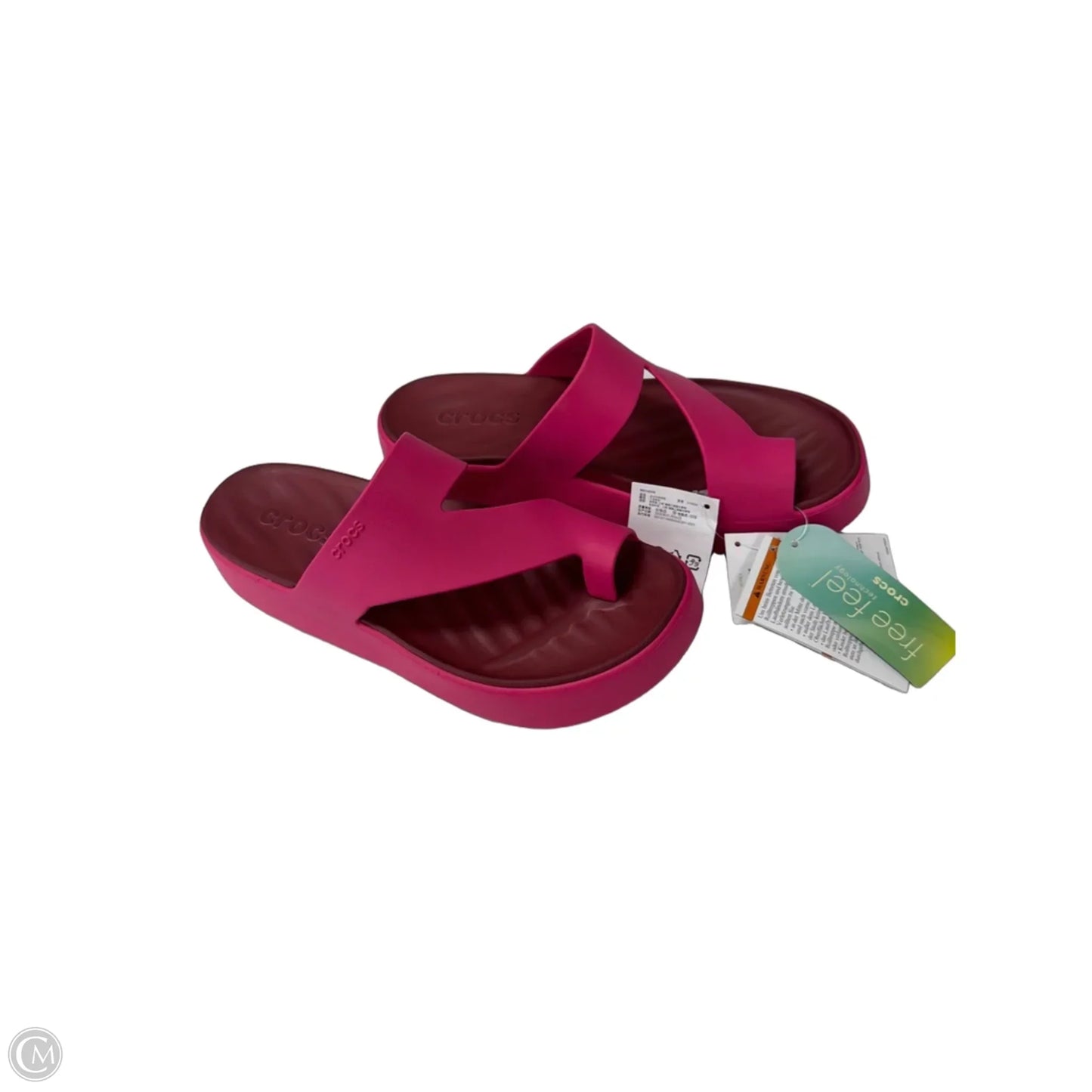 Sandals Heels Platform By Crocs In Pink, Size: 10