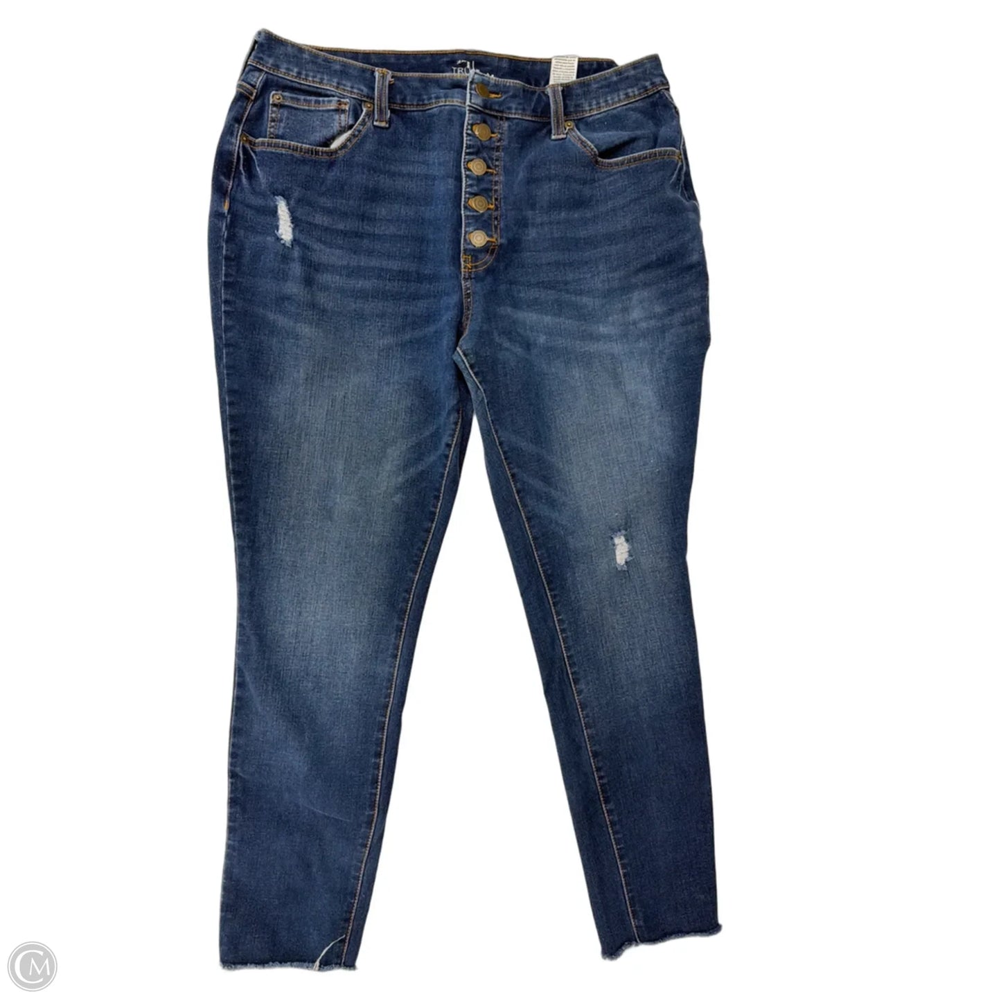 Jeans Skinny By Time And Tru In Blue Denim, Size: 16