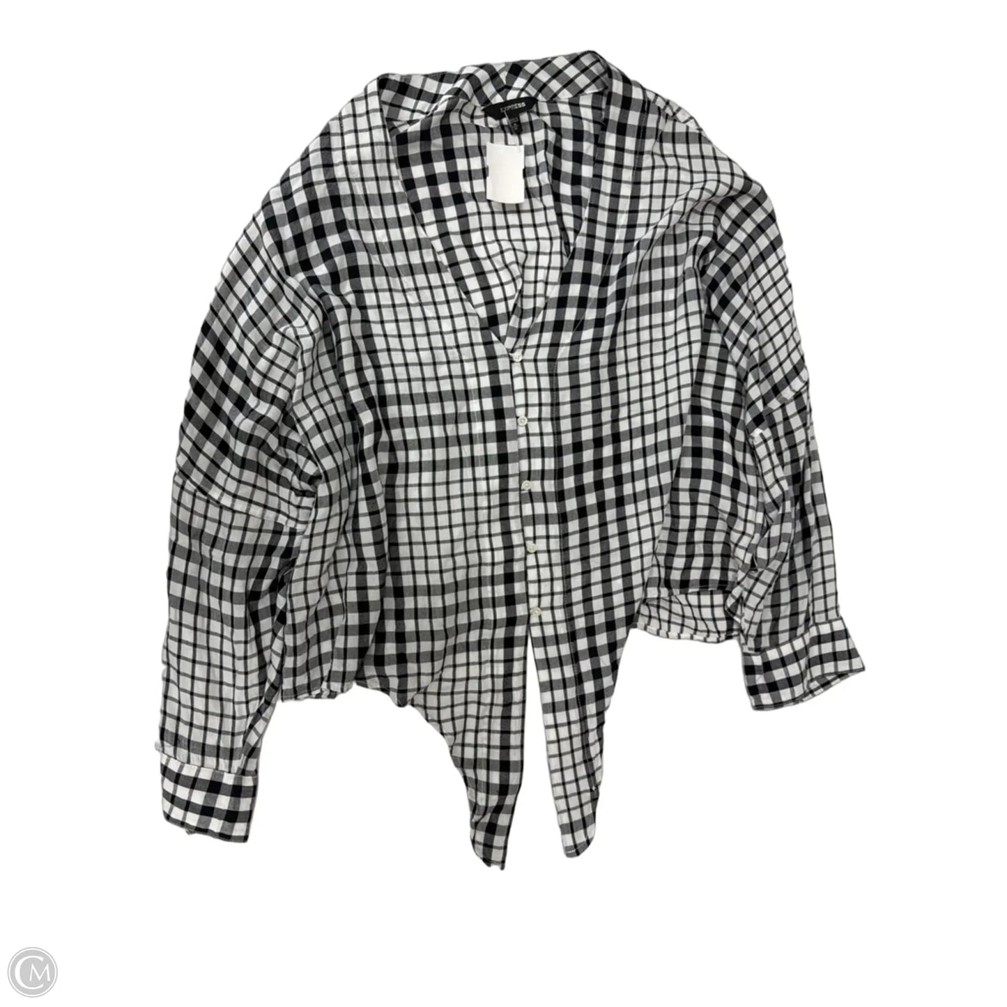 Top Long Sleeve By Express In Black & White, Size: M