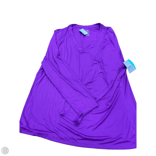 Athletic Top Long Sleeve Collar By Just My Size In Purple, Size: 3x