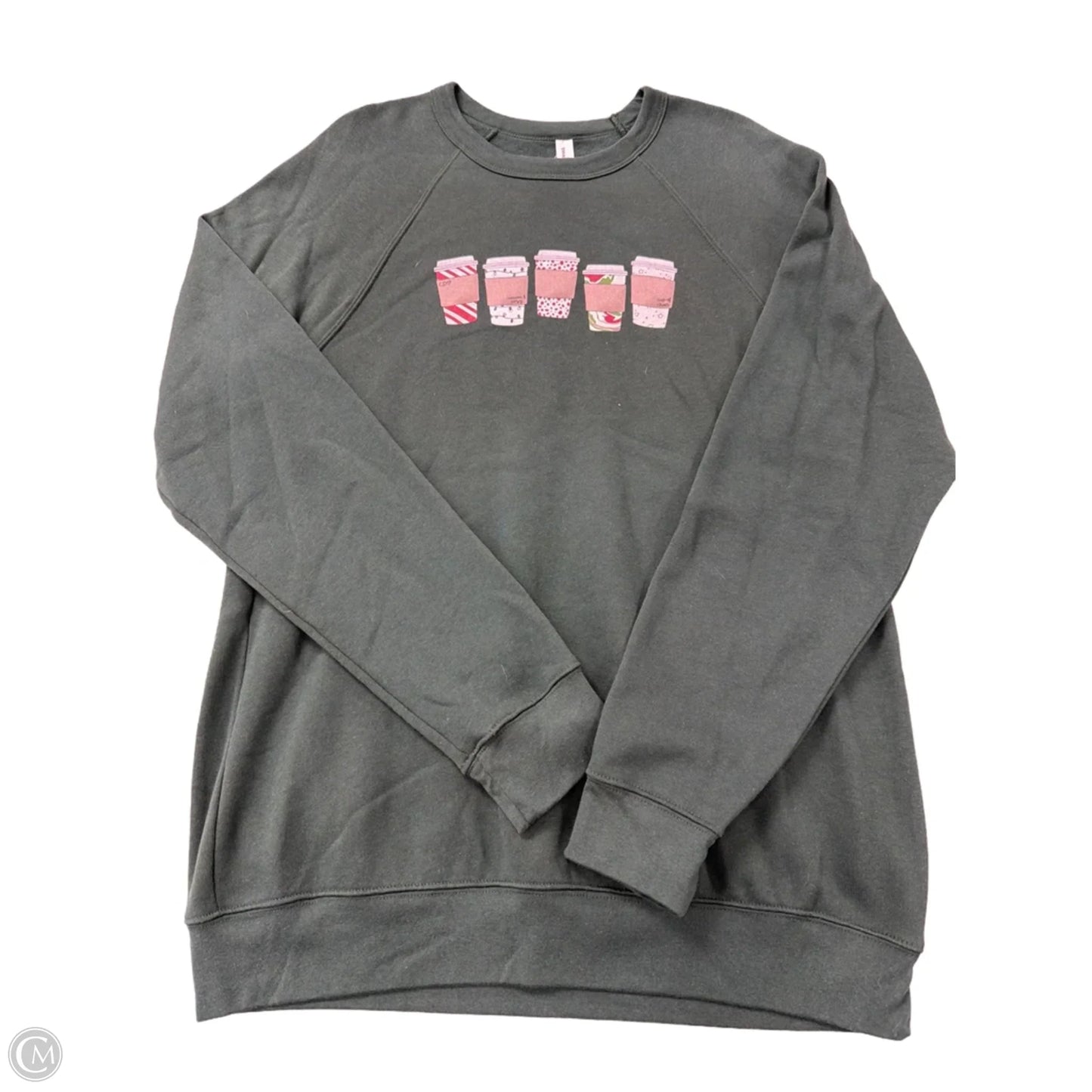 Top Long Sleeve By Bella + Canvas In Green, Size: Xl