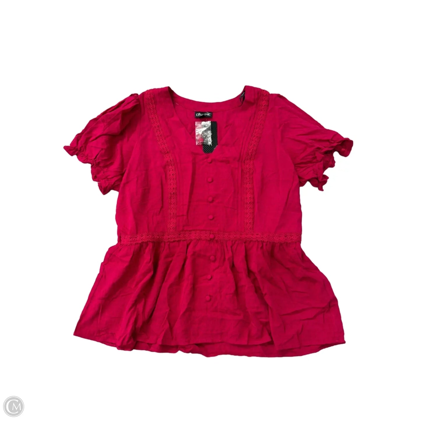 Top Short Sleeve By City Chic In Pink, Size: S