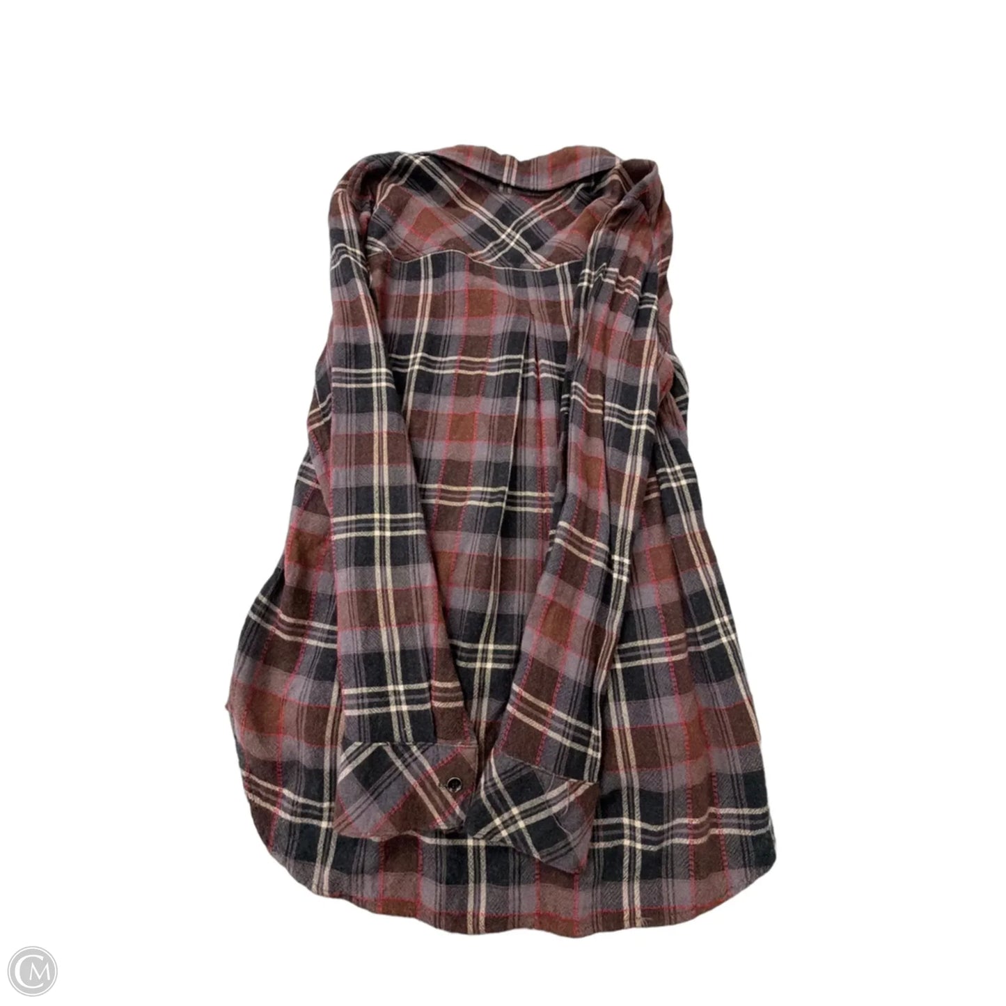 Top Long Sleeve By Bella Dahl In Plaid Pattern, Size: S