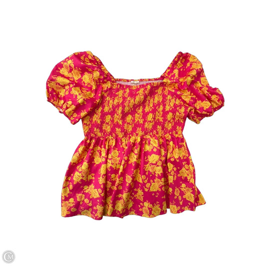 Top Short Sleeve By Jodifl In Floral Print, Size: 1x