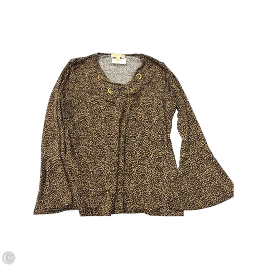 Top Long Sleeve By Michael By Michael Kors In Animal Print, Size: L
