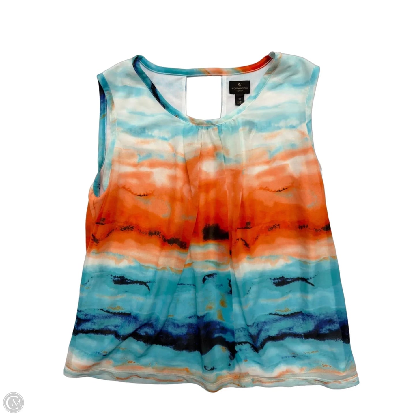 Top Sleeveless By Worthington In Blue & Orange, Size: 1x