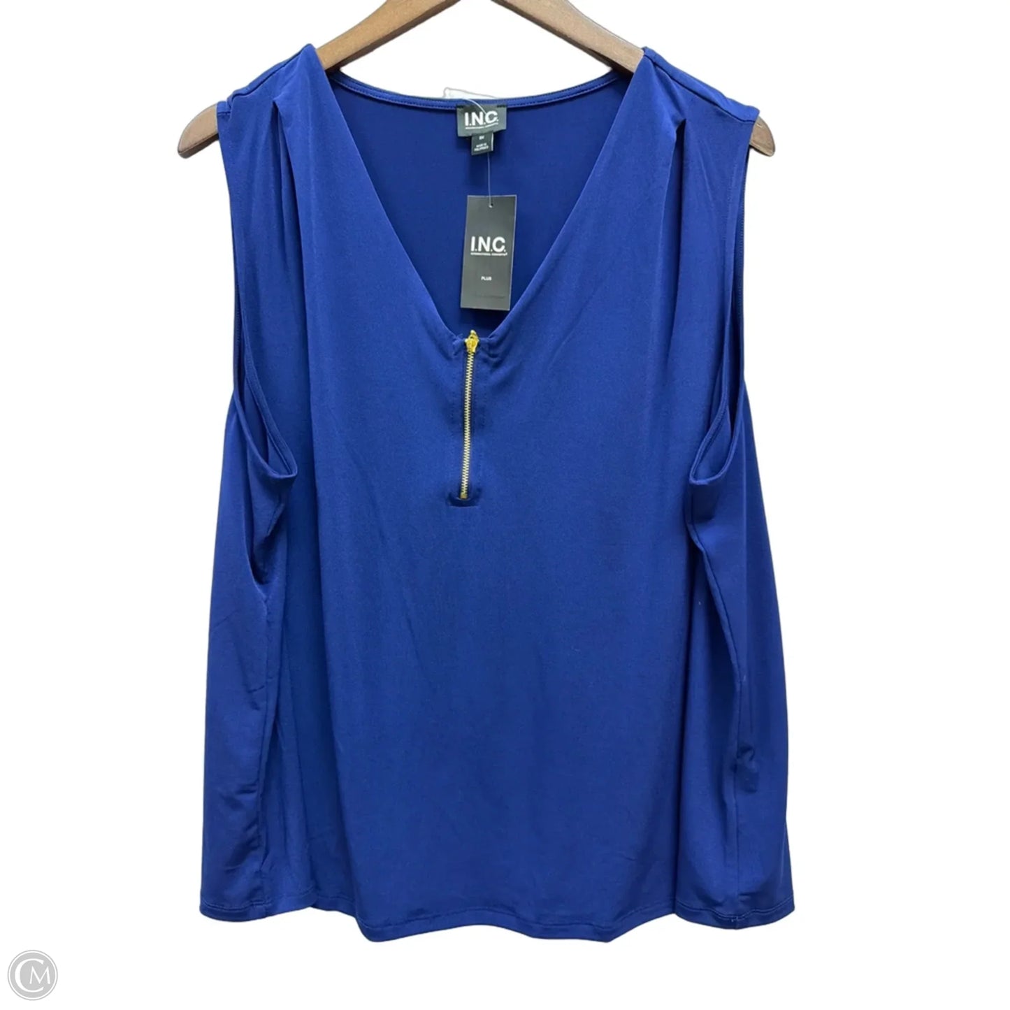 Top Sleeveless By Inc In Blue, Size: 3x