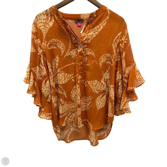 Top 3/4 Sleeve By Vince Camuto In Orange, Size: L