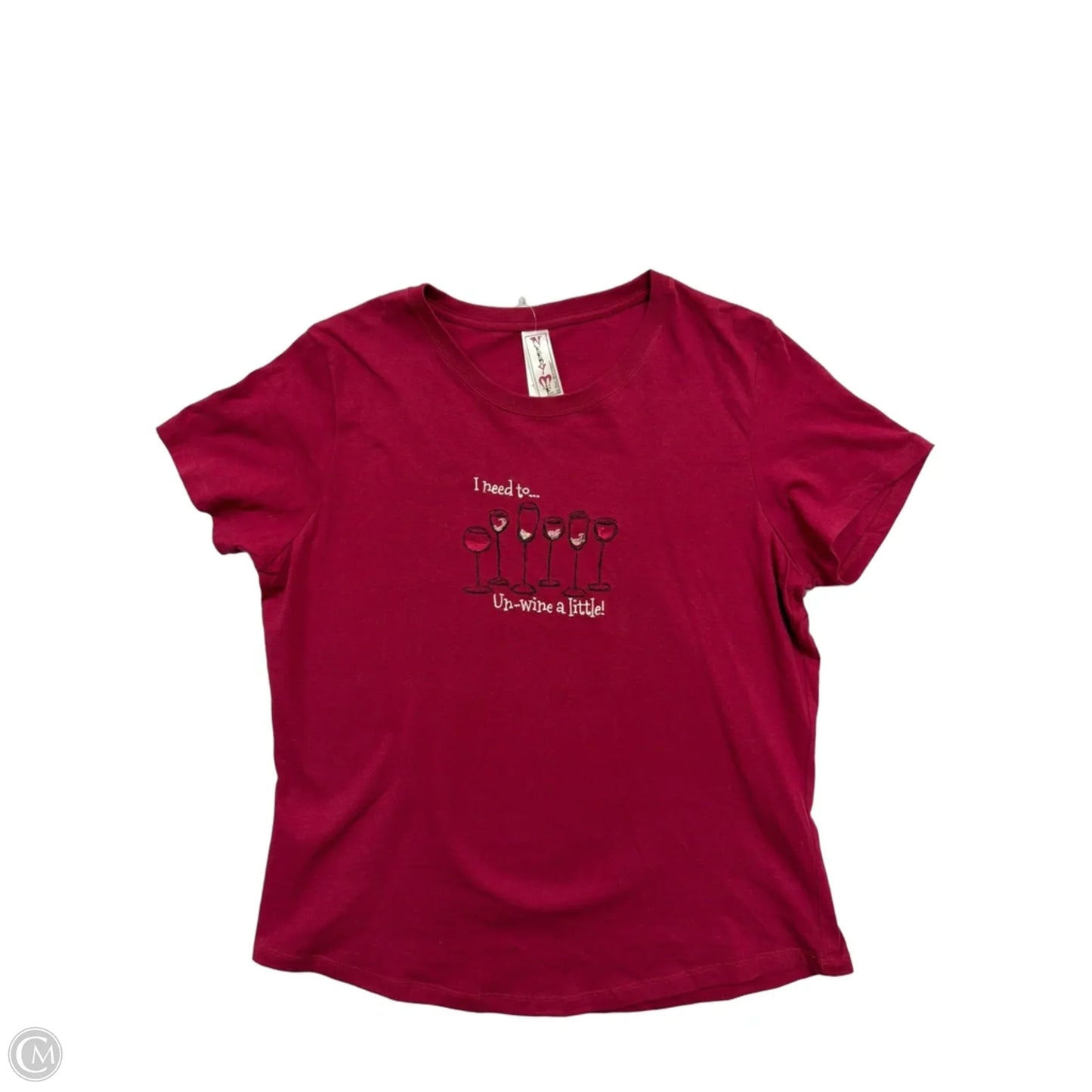 Top Short Sleeve By Cmf In Maroon, Size: Xl