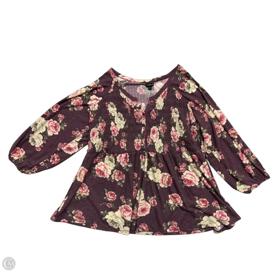 Top 3/4 Sleeve By Torrid In Floral Print, Size: 3x