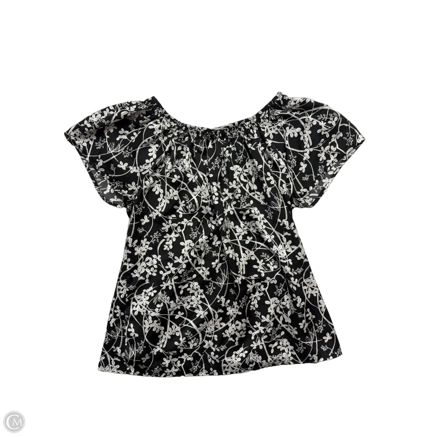 Top Short Sleeve By Loft In Black & White, Size: S