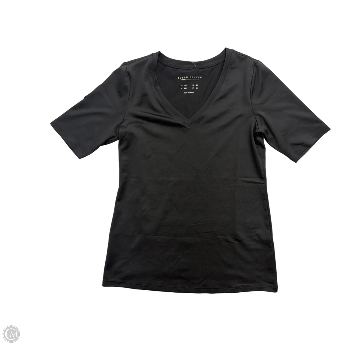 Top Short Sleeve By Susan Graver In Black, Size: Xs