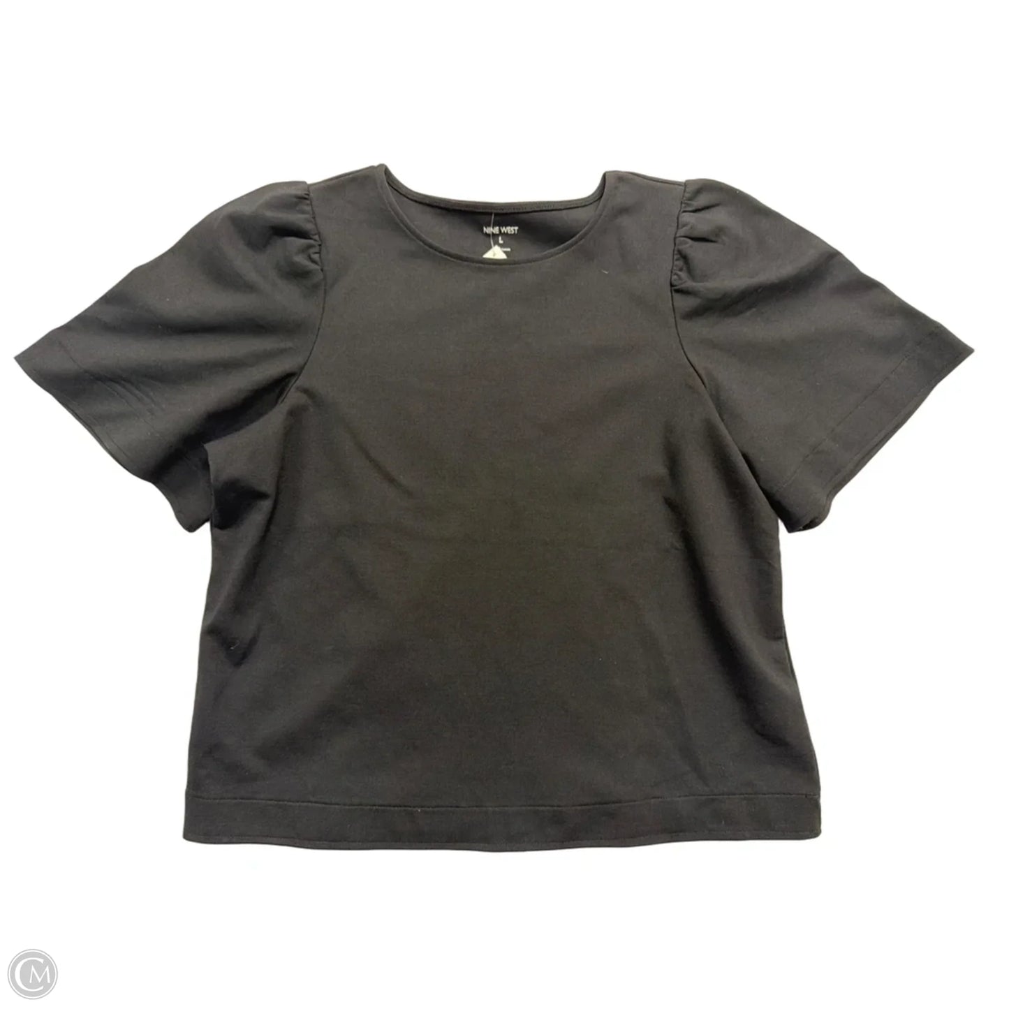 Top Short Sleeve By Nine West In Black, Size: L