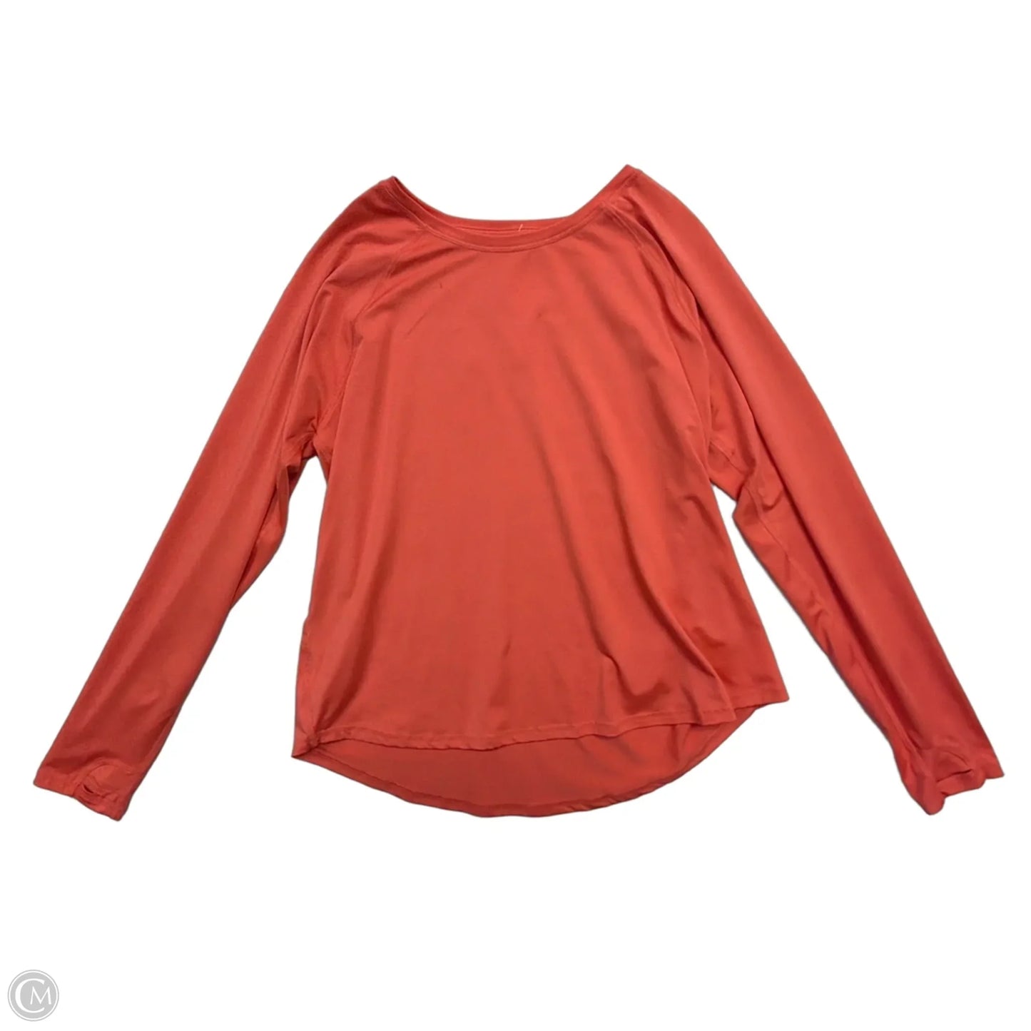 Athletic Top Long Sleeve Collar By Tek Gear In Orange, Size: Xl