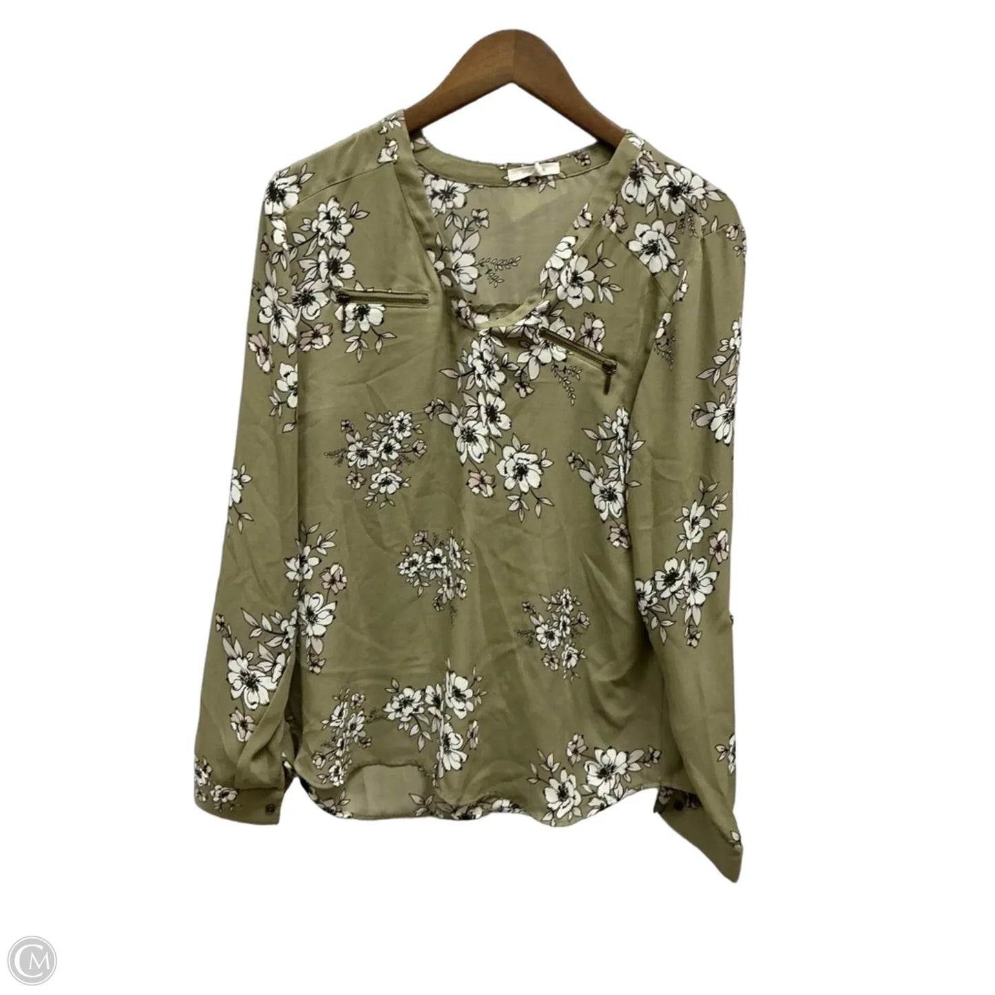 Top Long Sleeve By Maurices In Floral Print, Size: L