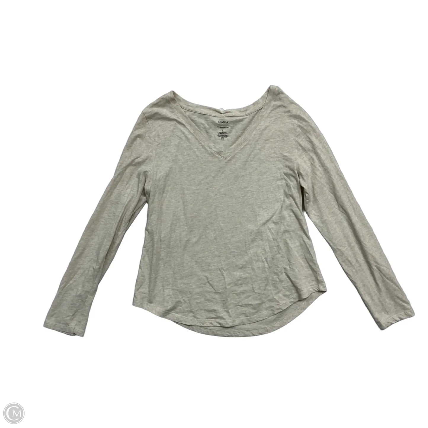 Top Long Sleeve By Sonoma In Cream, Size: L