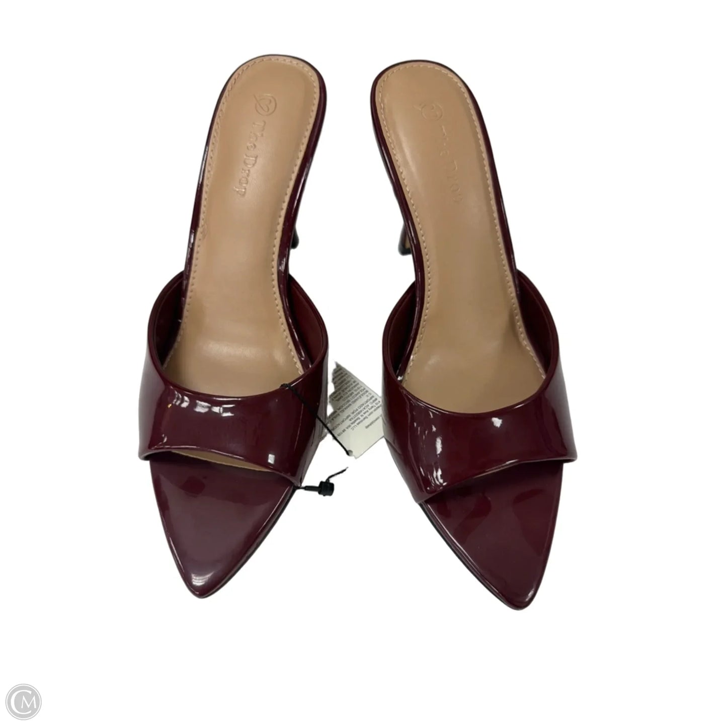 Sandals Heels Kitten By The Drop In Maroon, Size: 7
