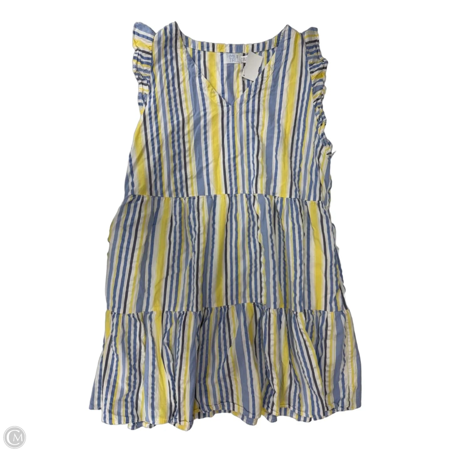 Dress Casual Midi By Twenty One In Striped Pattern, Size: L