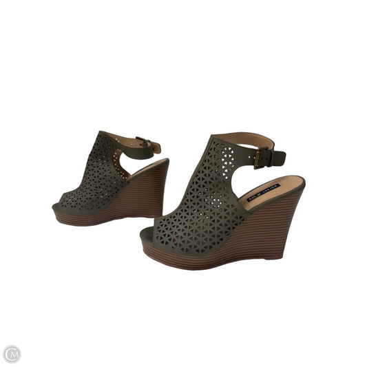 Sandals Heels Wedge By Clothes Mentor In Green, Size: 7